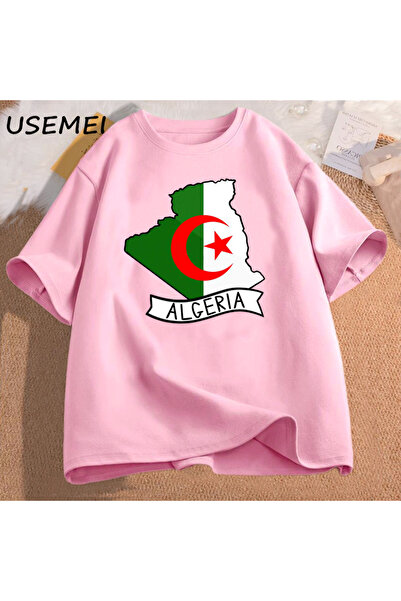 Drippy Cezayir bayrağı harita T Shirt cezayir gezisi Tee cezayir T-Shirt O bo...