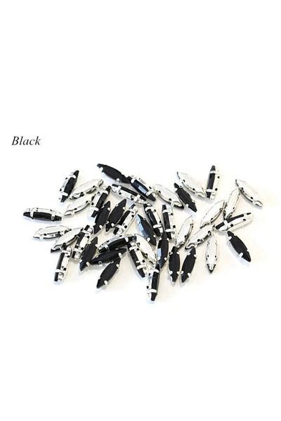 yiğit aksesuar 4X15 Shuttle Black Planting Glass Stone - 20Pcs