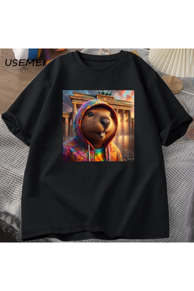 Drippy Gladiator Bóbr Kurwa T-shirt - za muškarce i žene, grafika Pobjede Rim...