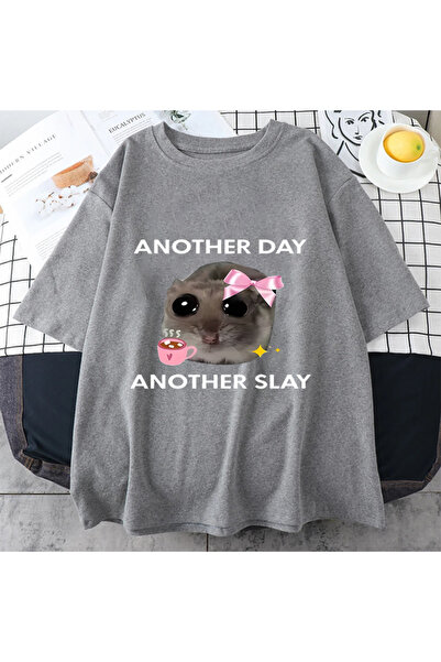 Drippy Tricou grafic Hamster Slay Kawaii - Imprimeu din bumbac pentru bărbați...
