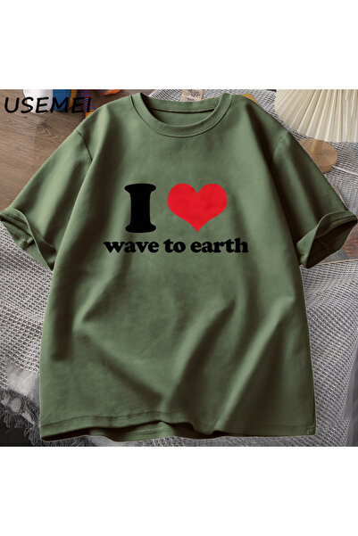 Drippy Я люблю хвилі T-Shirt чоловіки жінки я серце хвиля земля графічний футболка