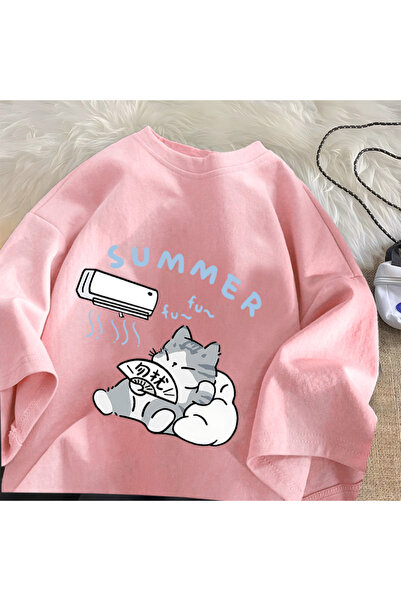 Drippy Letnji K mačka T T-shirt za muškarce i žene - Američki ulični kreativn...