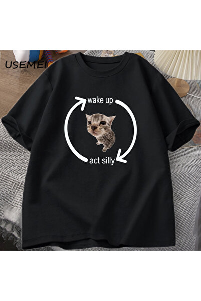 Drippy Tricou confortabil cu pisică în mișcare pentru bărbați și femei