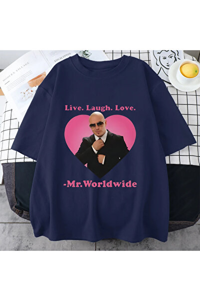 Drippy Tricou cu mânecă scurtă Pitbull Graphic Live Laugh Love Mr. Hip Hop în...