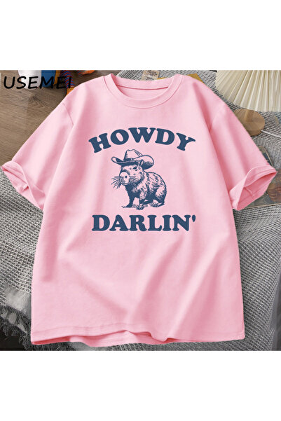 Drippy Tricou pentru femei cu model capibara retro Y2k estetică vintage anilo...