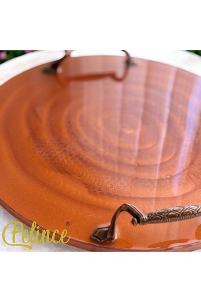 Home Epoxy Resin Lace Tray - Lace Copper Color - Diameter: 30 cm