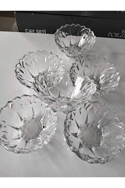 kurt41 Cam Kase Seti , 6 Lı Cam Çerezlik Ikramlık Kahvaltılık Kase