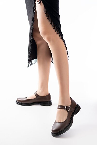 Mida Shoes Ysn-4444 Kahve Deri Kadın Ayakkabı