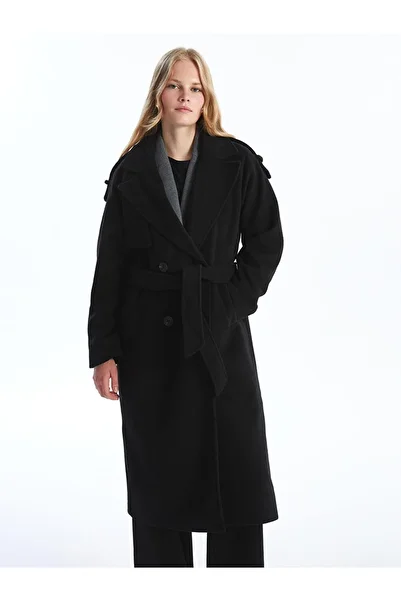 LC Waikiki Γυναικείο παλτό Lcw Vision Ceket Yaka Oversize Κασεμί