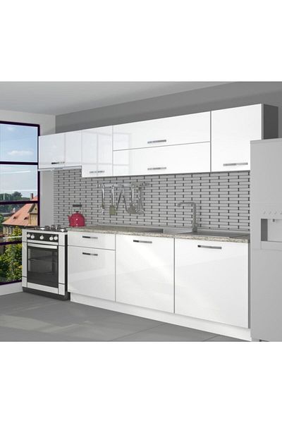 dakik reklam Glossy White Adhesive Foil Kitchen Cabinet Table and Furniture Covering Foil.