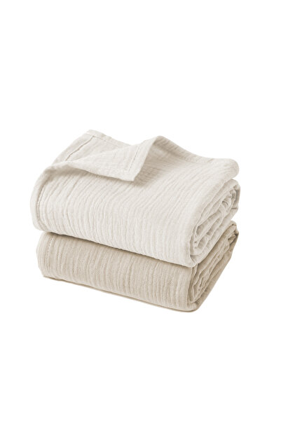 EIFIN Set of 2 Muslin Blankets and Blankets - 100% Cotton, Oeko-Teks Certifie...