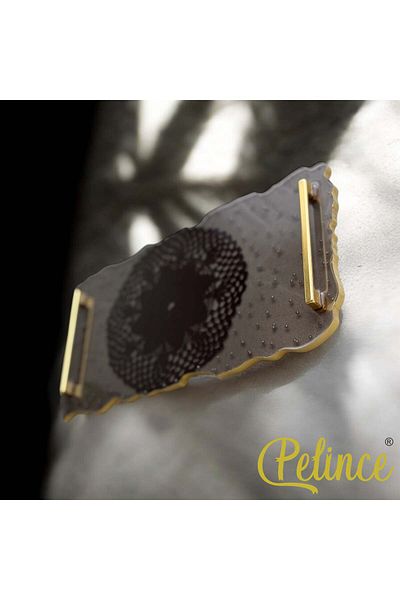 Home Epoxy Resin Lace Tray - Black Lace Pearl - Width: 16 cm Length: 30 cm
