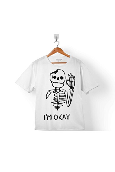 Kendim Seçtim Skull Iskelet Kuru Kafa I Am Okey Ben Iyim Çocuk Tişört