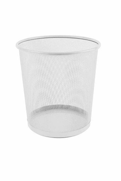 MG HOME White Office Type Perforated Metal Trash Can and Comprehensive Perforated Trash Can under the Desk