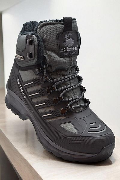ISPARTALILAR 1823 Cizme pentru bărbați, cu fermoar, cu talpă ortopedică, pentru trekking, cu blană în interior
