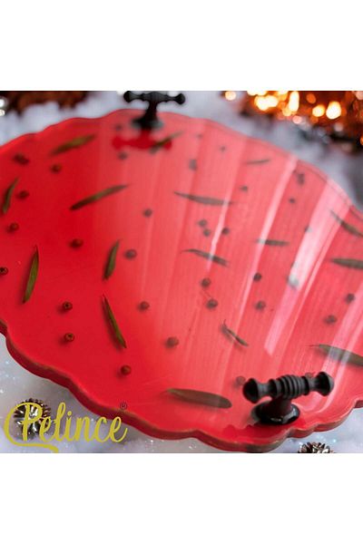 Home Epoxy Resin Flower Tray - Fire Spur - Diameter: 25 cm