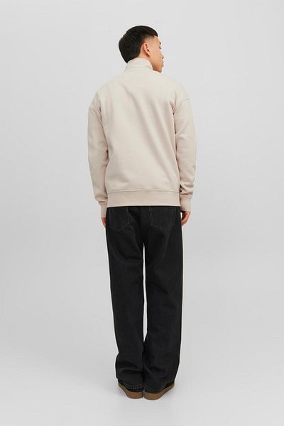 Jack & Jones Hanorac Jorvesterbro bej - Zip de sfert, modelul Hn Noos