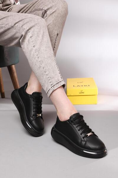 layki Γυναικεία αθλητικά παπούτσια Lovels Μαύρα με διάφανη σόλα