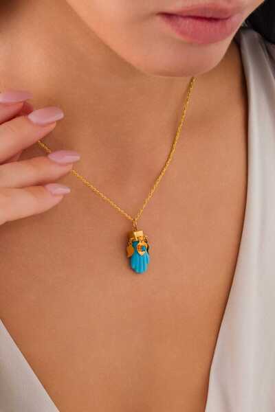 Zeynepli gold & jewelry 14 Ayar Altın Fatma Ana Eli Kolye