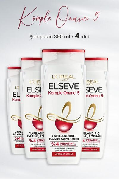 ELSEVE Komple Onarıcı 5 Yapılandırıcı Şampuan 390 ml X 4 Adet