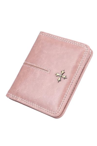 baellerry Pink Mini Women's Wallet - Vegan Leather with Coin Eyes and Loose Card Holder