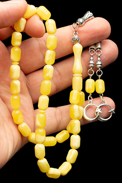 OTTOTESBİH Mărgele de rugăciune de chihlimbar cu picătură de Beirut tăiată în capsule