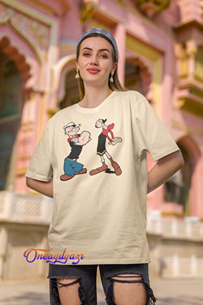oneagılyazı Popeye Printed Oversize T-Shirt