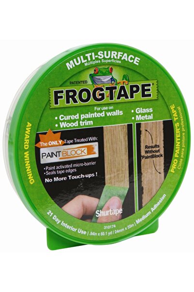 FROGTAPE شريط لاصق متعدد الأسطح باللون الأخضر 0.94 بوصة × 60 ياردة
