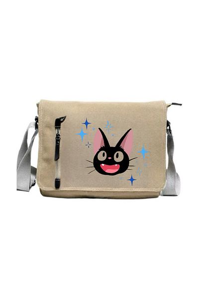 Aesthia Geantă Messenger de culoare bej cu imprimeu Sailor Moon Luna Kitty -Mingalondon