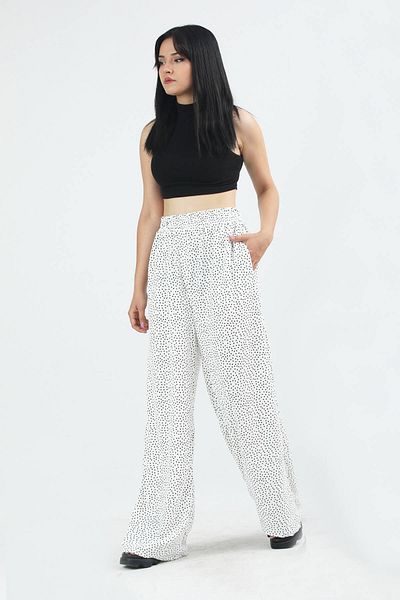 ZÜLAYS Polka Dot Patterned Fabric Pants