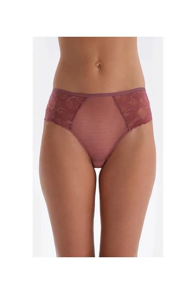 Dagi DAGİ 23AW27412GY DANTELĂ ȘI ACCESORII DETALAT SLIP Dusty Rose MĂRIME UNICA