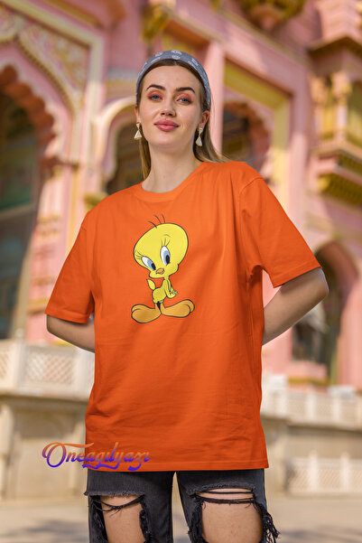 oneagılyazı Tweety Štampano Oversize kroj T-shirt