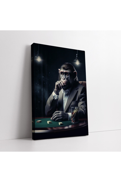 KOSS Dijital Tablou decorativ pe pânză pentru sala de jocuri, maimuță jucăușă...