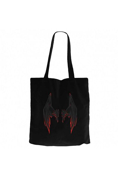 Z zepplin Lucifer Black Wing Black Canvas Tote Bag