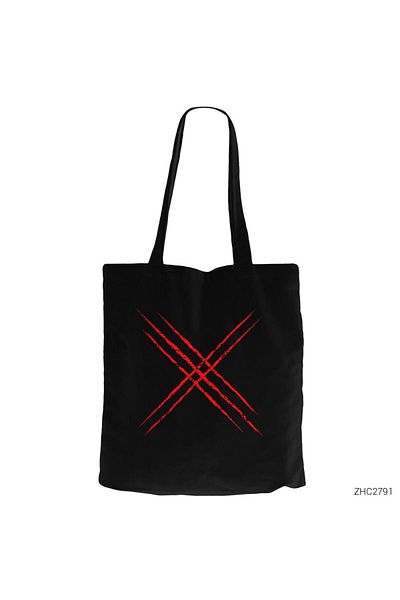 Z zepplin X-men Logo Κόκκινη μαύρη υφασμάτινη τσάντα με φερμουάρ Gabardine