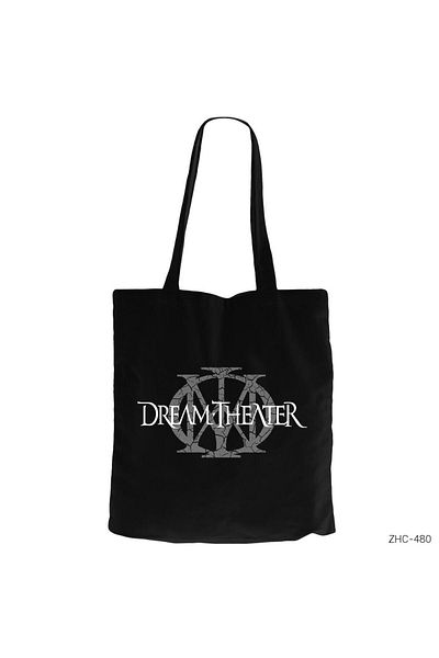 Z zepplin Dream Theater Logo Black Canvas Tote Bag