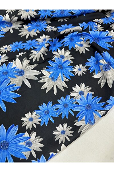ipekkumaş Blue Lily Pattern Dressing Shirt Holder Crepe Fabric Produsul nostru este vândut în bucăți 1 bucată 1 metru