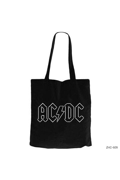 Z zepplin AC DC Logo Black Canvas Cloth Bag