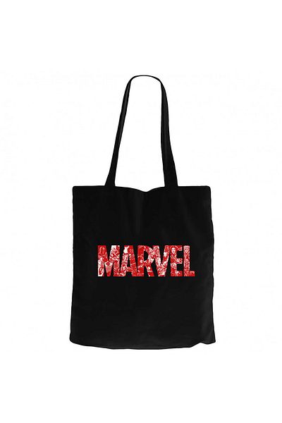Z zepplin Marvel Heroes σε Post 3 Μαύρη υφασμάτινη τσάντα με φερμουάρ Gabardine