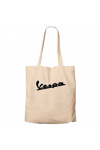 Z zepplin Vespa Logo 2 Cream Zippered Cloth Bag Gabardine