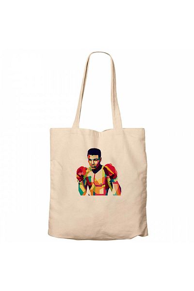Z zepplin Muhammad Ali Mosaic Cream Zippered Cloth Bag Gabardine