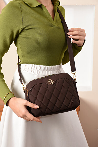 ESTUTE Geantă de umăr matlasată multifuncțională cu 3 compartimente Minimalis...