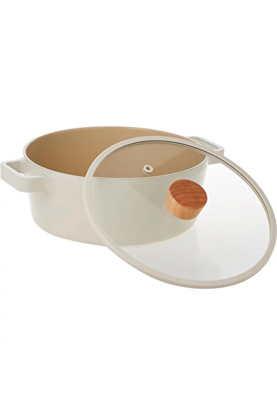 NEOFLAM Fika Beige Cookware Set 7 Pieces - Capacity 22Cm-24Cm-26Cm-26Cm