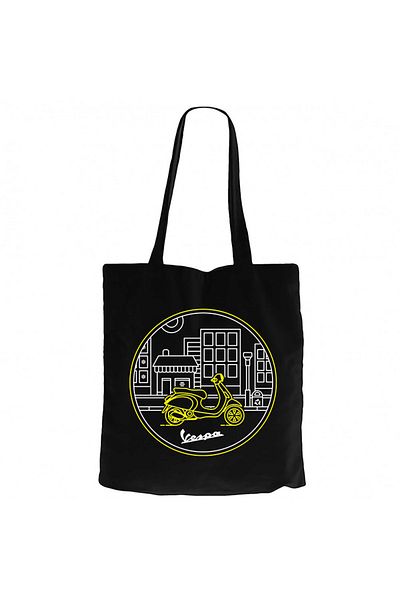 Z zepplin Vespa Tour at City Black Zippered Cloth Bag Gabardine