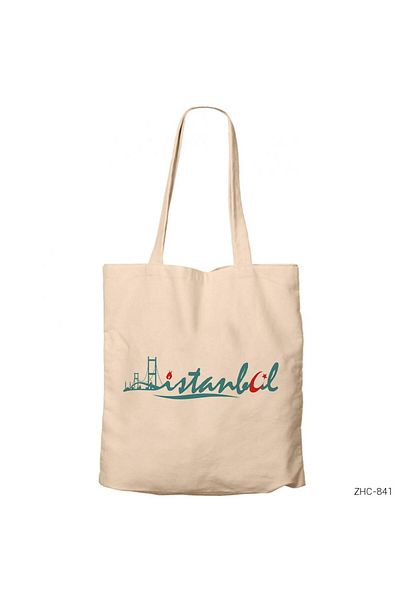 Z zepplin Istanbul Cream Zippered Cloth Bag Gabardine