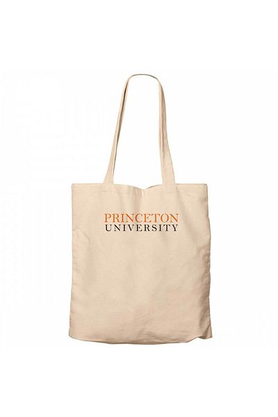 Z zepplin Princeton University Text Cream Canvas Tote Bag