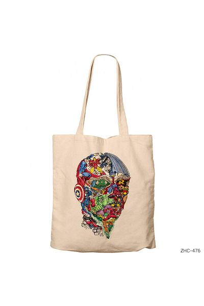 Z zepplin Marvel Cream Zippered Cloth Bag Gabardine