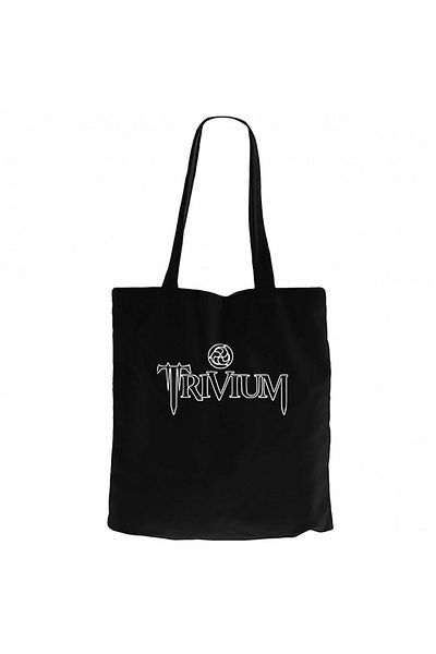 Z zepplin Τύπος λογότυπου Trivium Μαύρη υφασμάτινη τσάντα με φερμουάρ Gabardine
