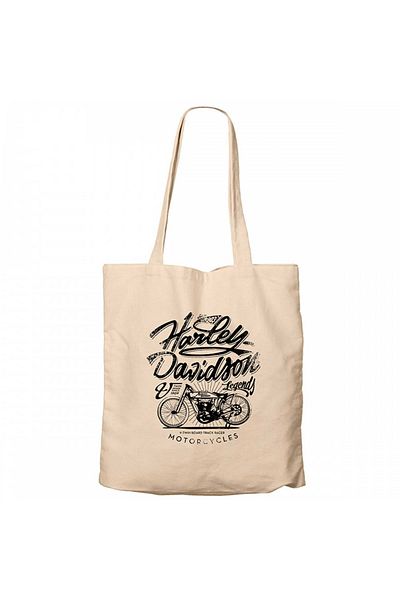 Z zepplin Geantă din pânză Harley Chopper Legends crem cu fermoar Gabardine