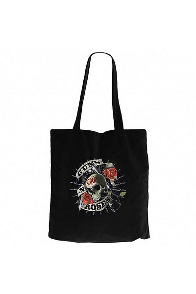 Z zepplin Gun N Roses Firepower Black Canvas Tote Bag